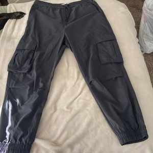 Zara charcoal grey cargo track pants